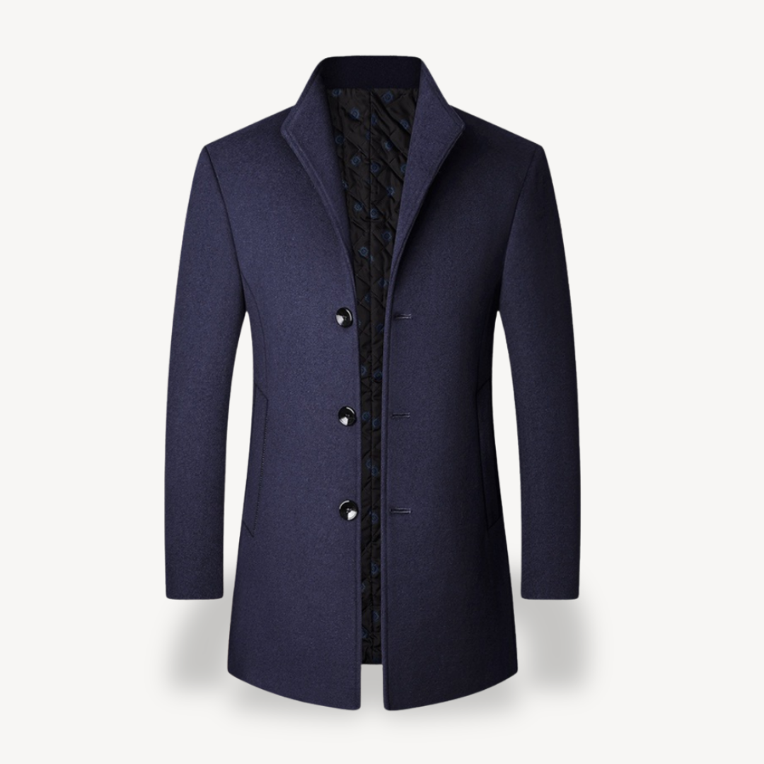 Classic Charcoal Wool Men's Coat