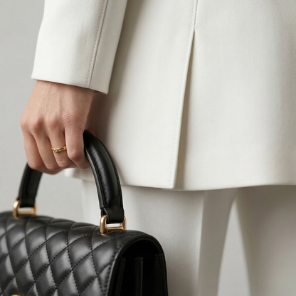 Classic Fit Blazer and Wide Leg Pants Suit Set