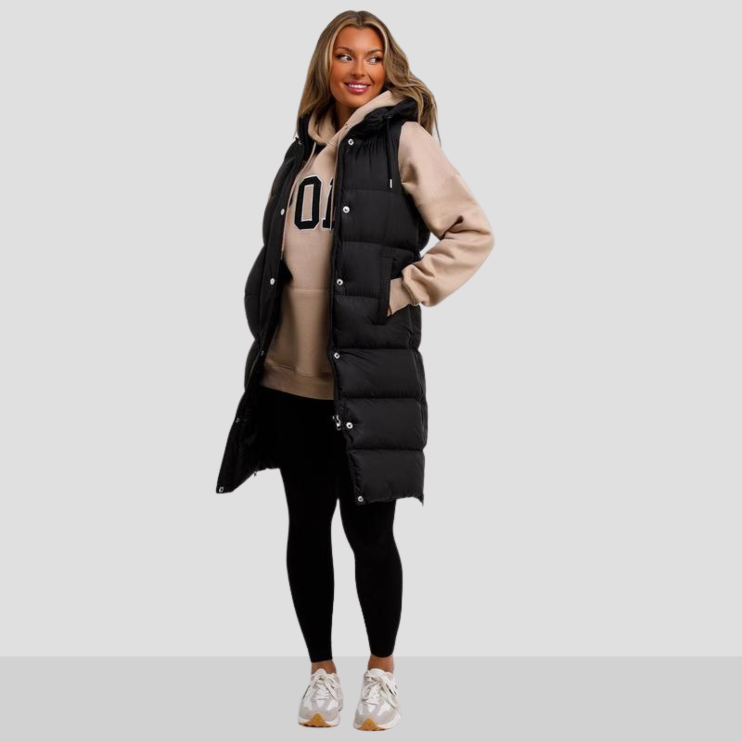 Soft Black Filled Long Hooded Puffer Jacket - OutfitLondon