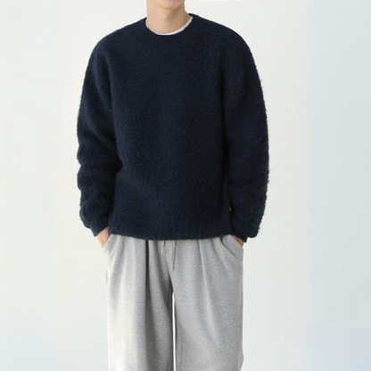 Cozy Men's Crew Neck Wool Sweater
