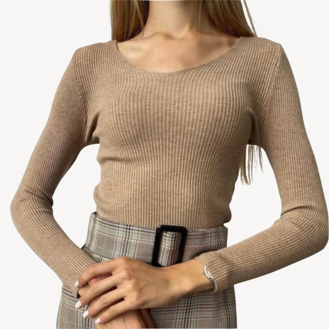 Low Neck Thick Knit Women's Sweater