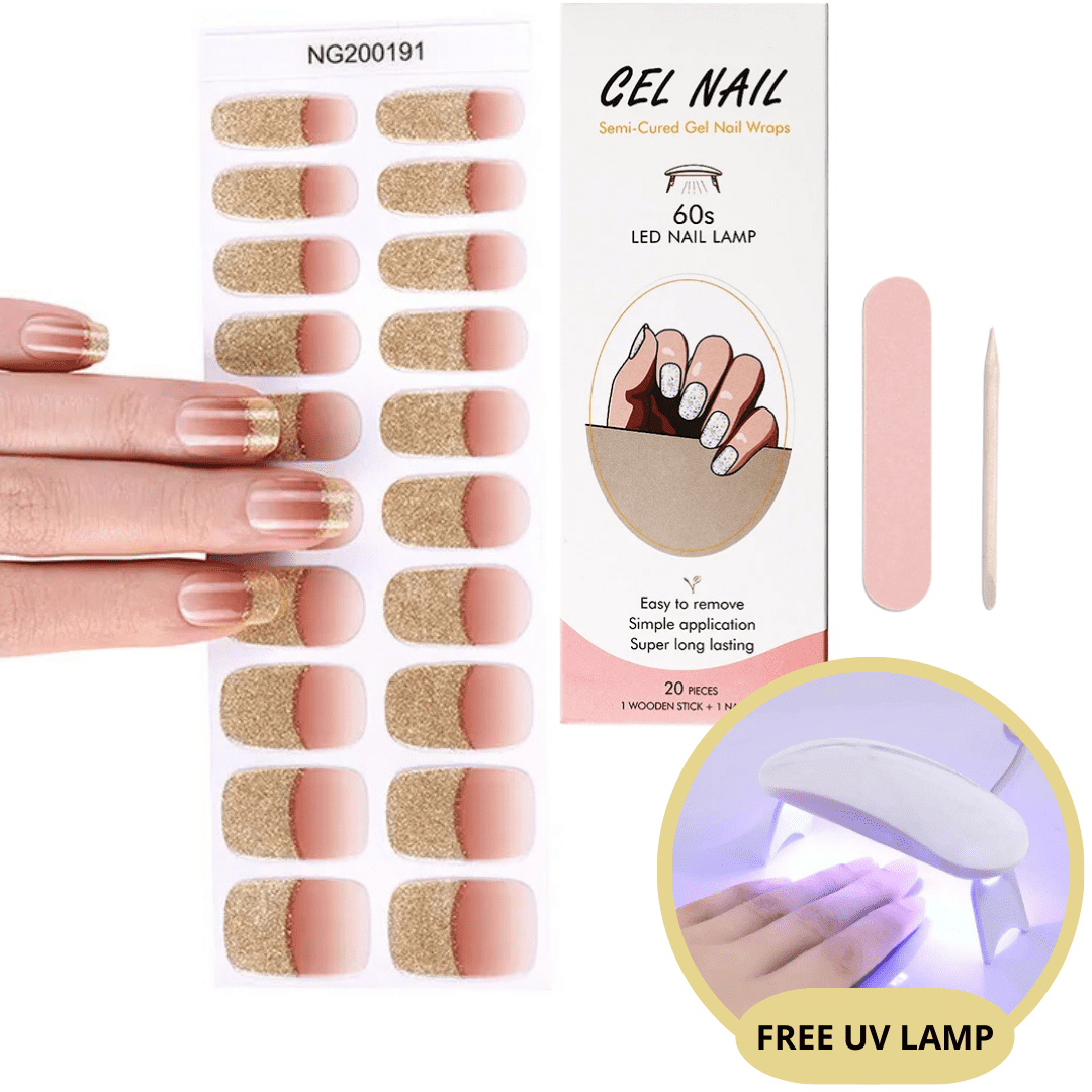 Nail Art Sticker Kit with LED Light