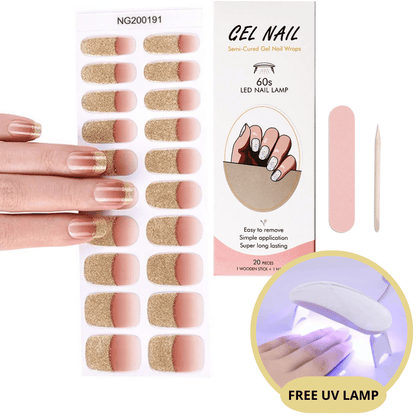 Nail Art Sticker Kit with LED Light