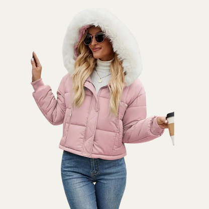 Short Puffy Winter Coat for Women