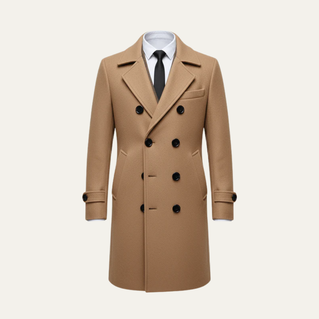 Classic Fit Double Breasted Wool Overcoat