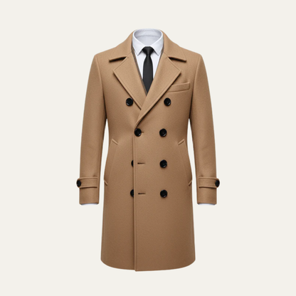 Classic Fit Double Breasted Wool Overcoat