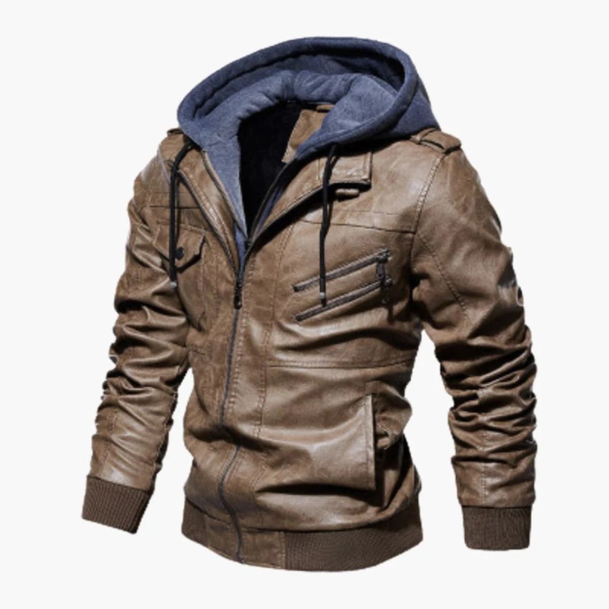 Men's Synthetic Biker Style Jacket
