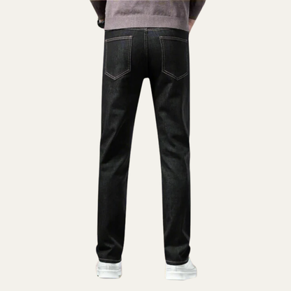Comfortable Slim Fit Straight Leg Blue Jeans