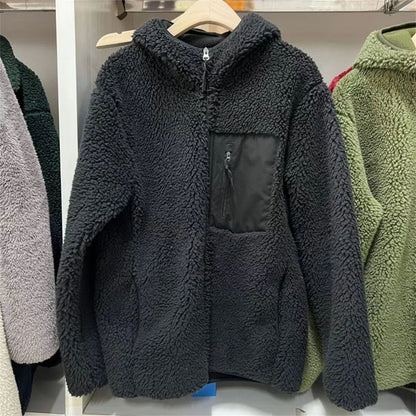 Warm Fleece Lined Wool Coat for Men