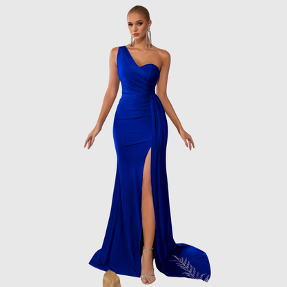 Asymmetrical Floor Length Evening Dress