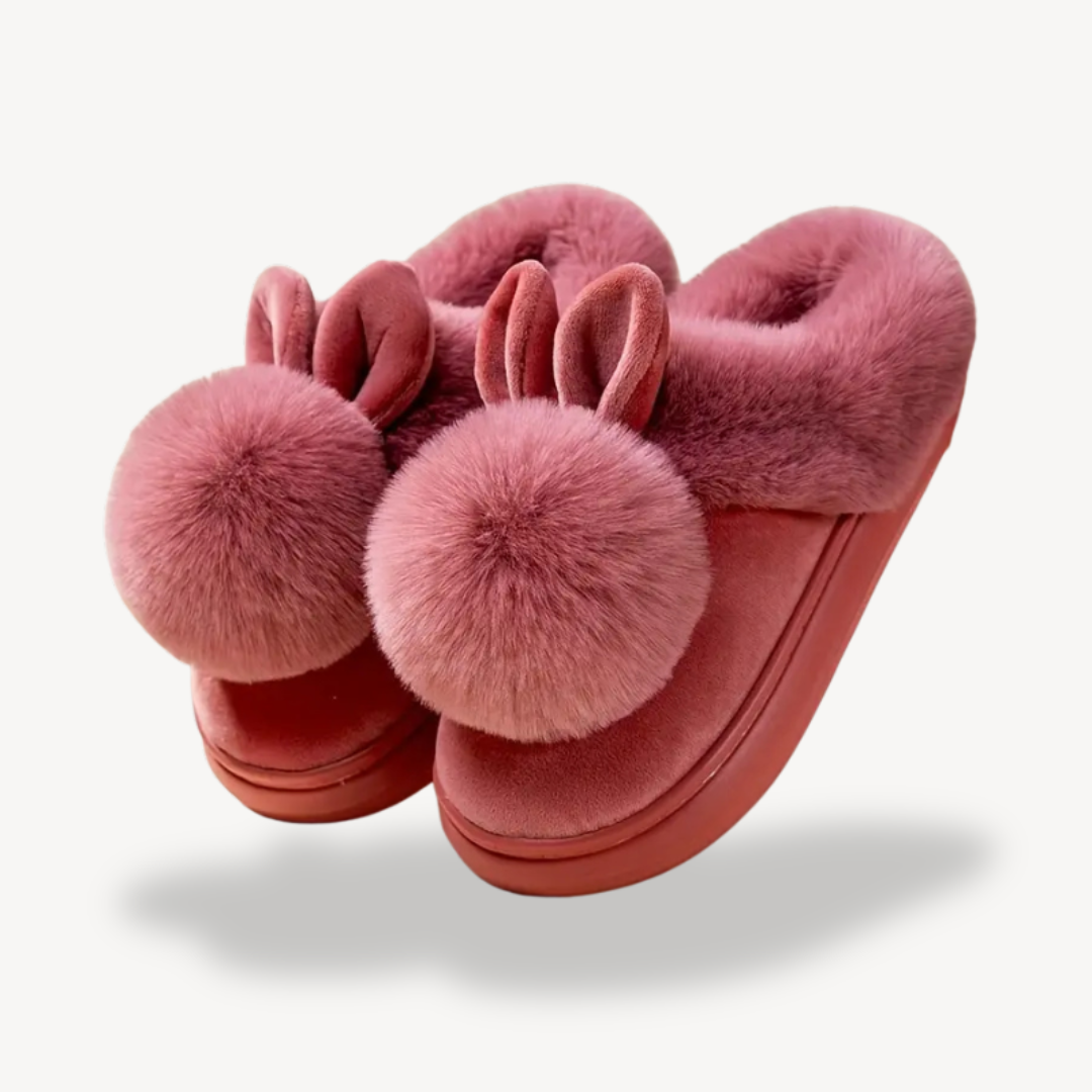 Cozy Women's Plush Bunny Slipper Socks