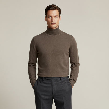 Warm Merino Wool Turtleneck Sweater for Men