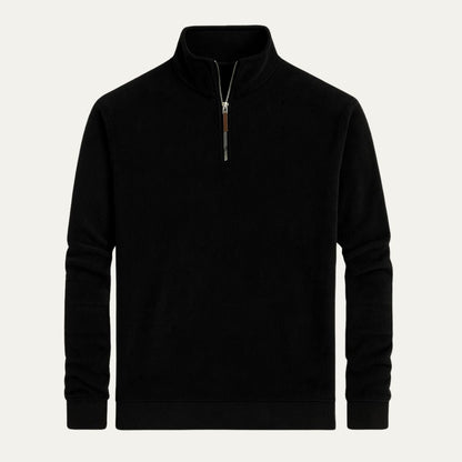 Men's Thick Quilted Zip Neck Sweater