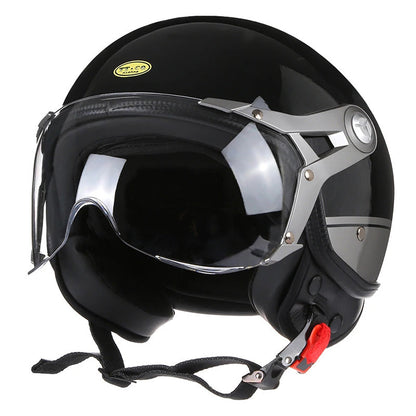 Vintage Style Bike Helmet With Clear Visor