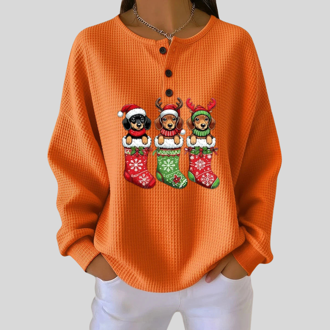 Classic Holiday Dog Pattern Sweater