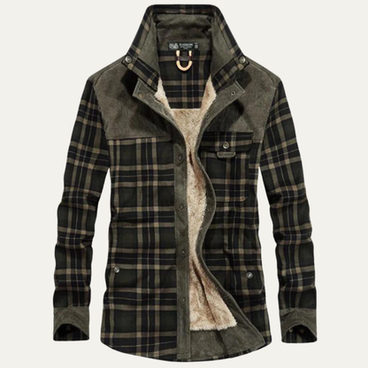 Warm Plaid Fleece Lined Shirt Jacket