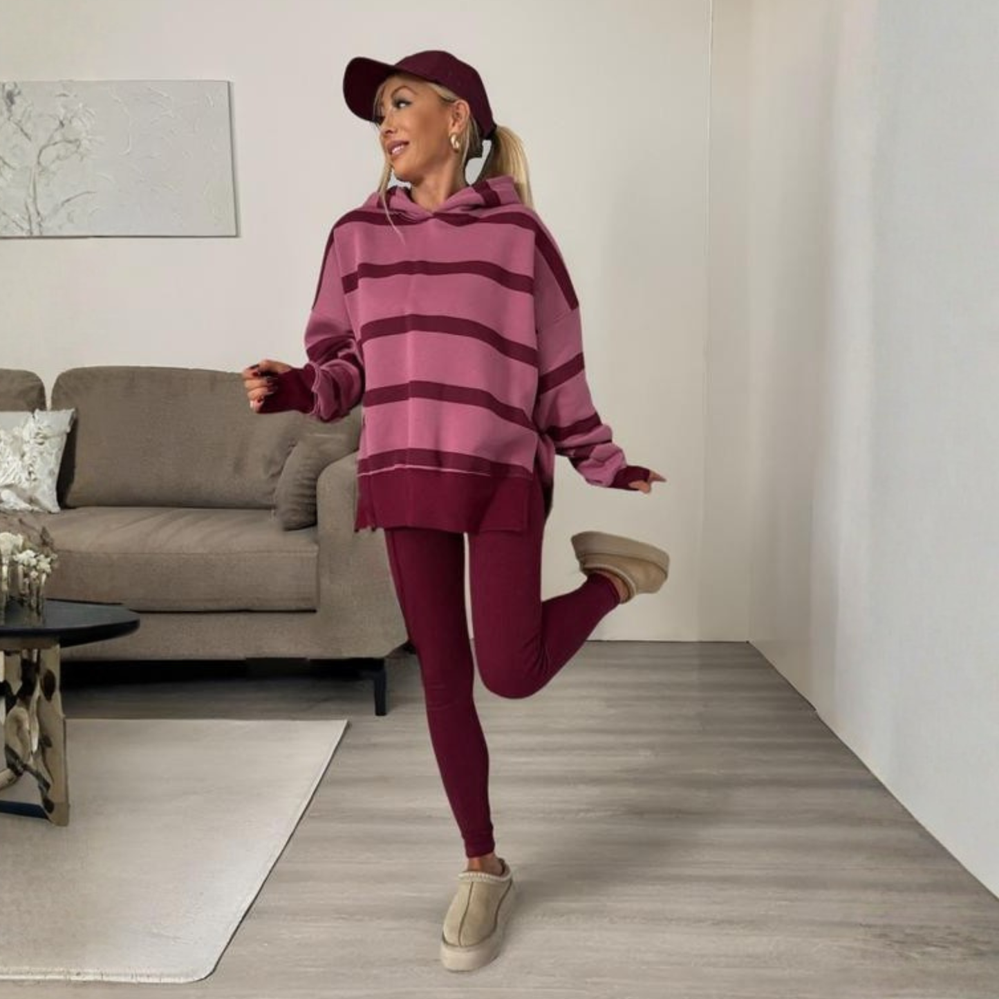 Comfy Hooded Sweatshirt and Legging Set