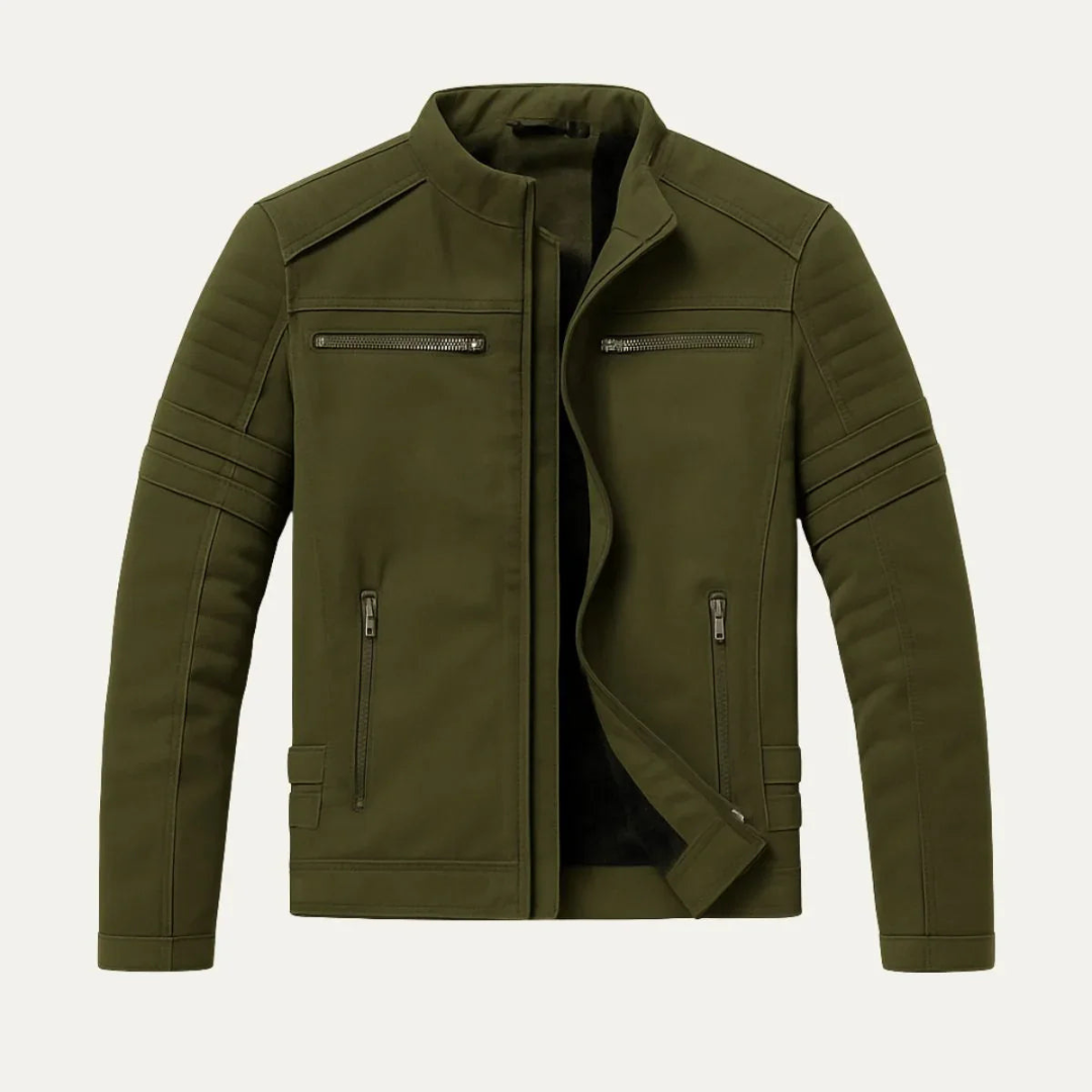 Leather Motorcycle Jacket Casual Fit