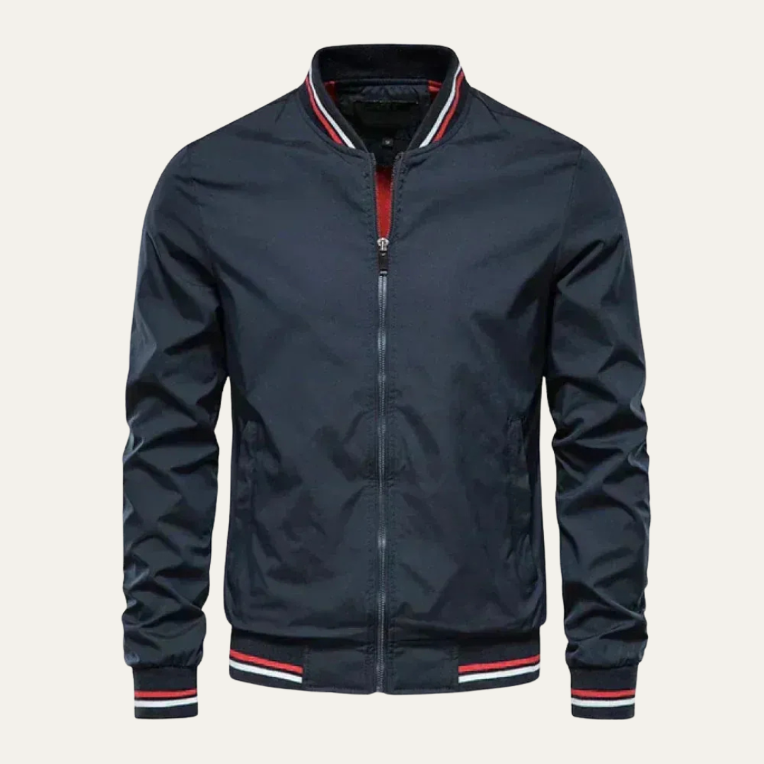 Men's Classic Patterned Zipper Bomber Jacket