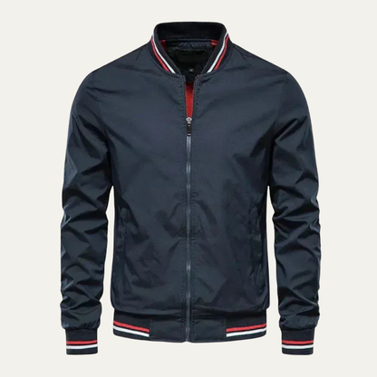 Men's Classic Patterned Zipper Bomber Jacket