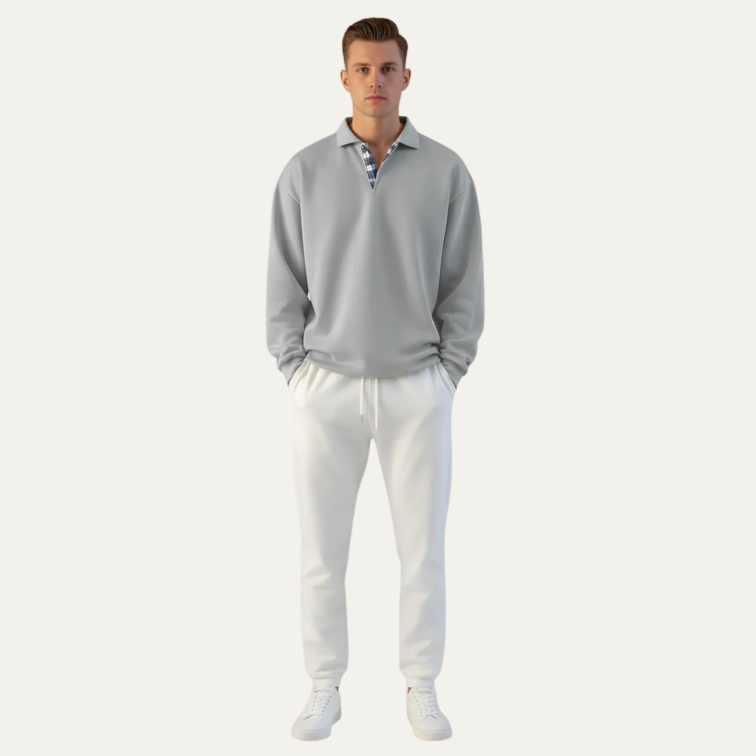 Casual Fit Long Sleeve Polo Shirt