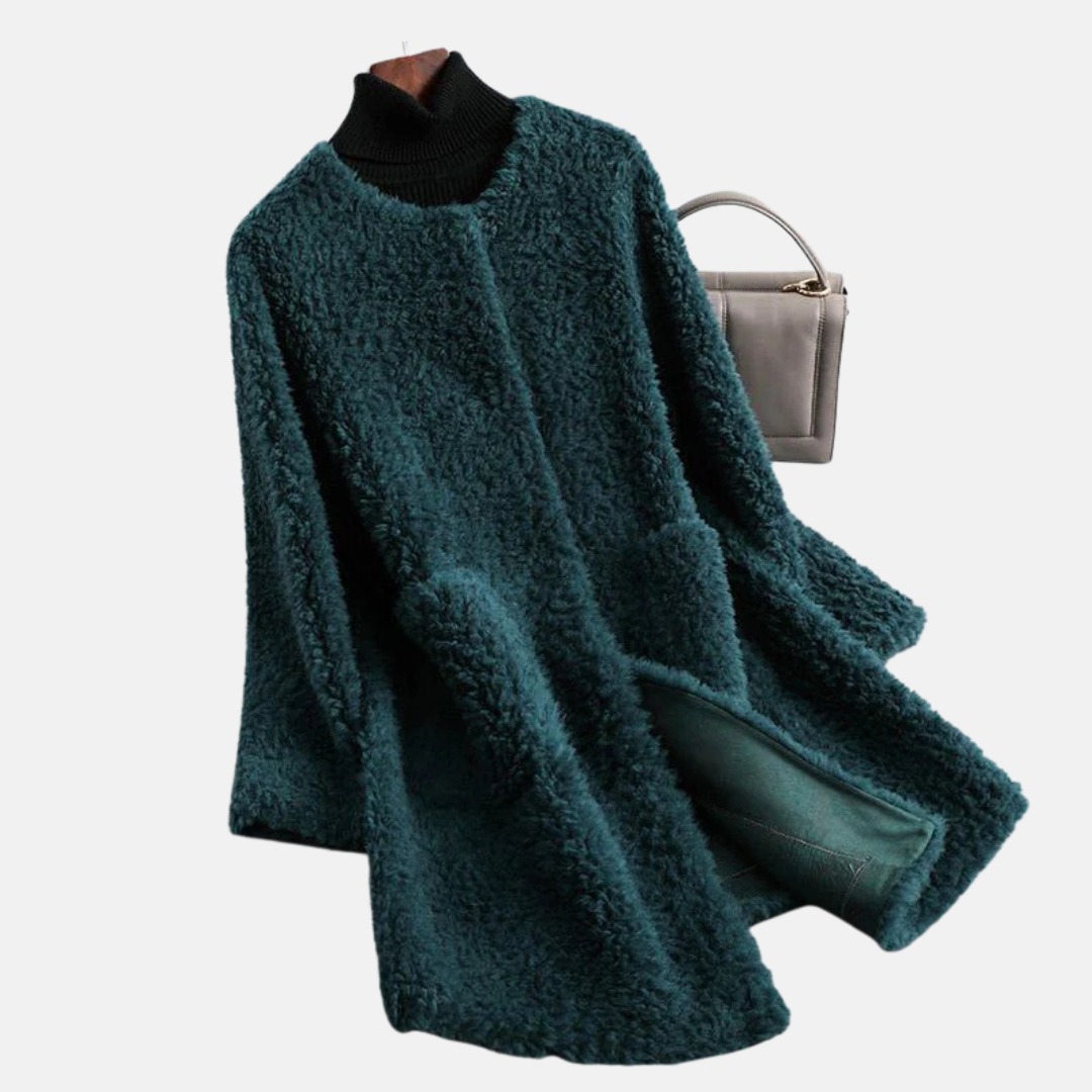 Soft Faux Fur Women's Coat with Open Front Design