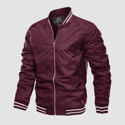 Men's Vintage Style Stripe Bomber Jacket