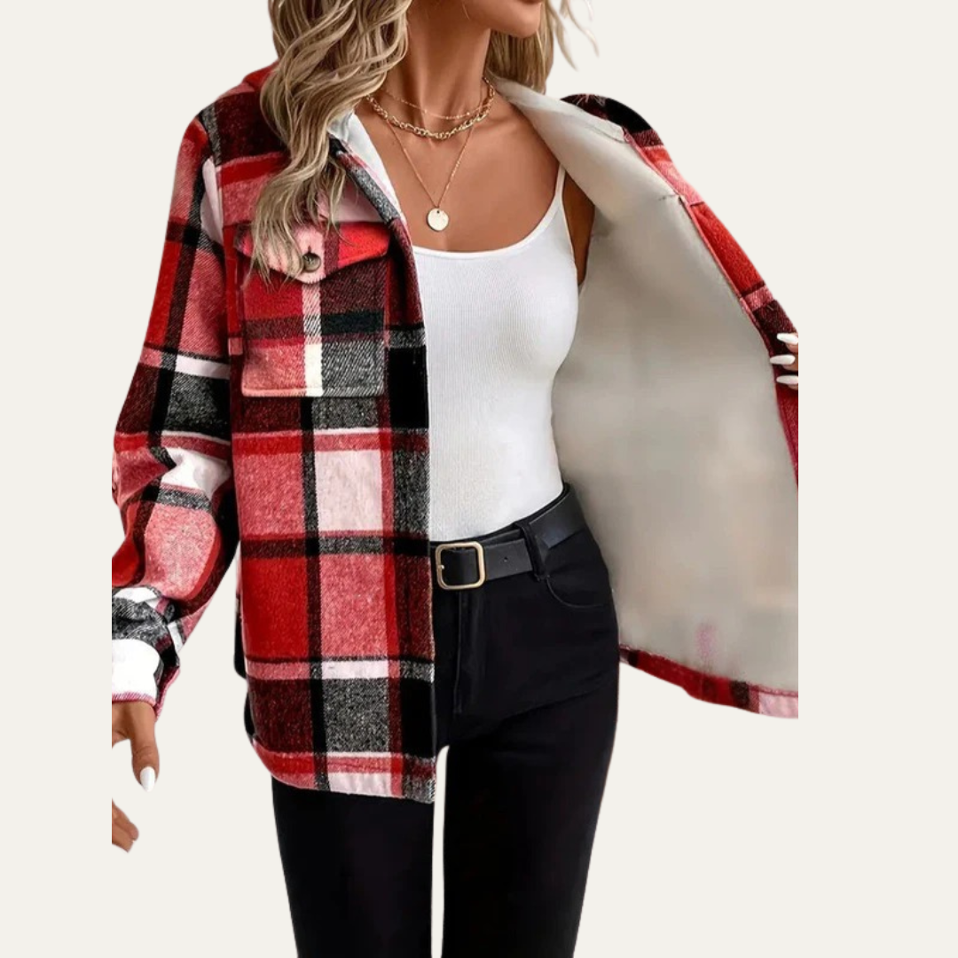 Women's Warm Checked Shirt Jacket