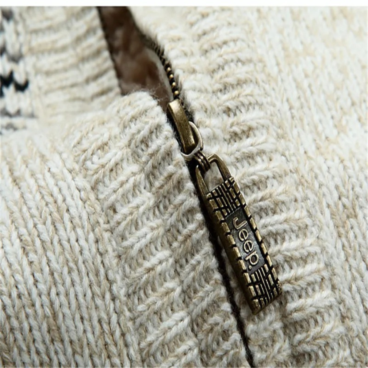 Warm Nordic Pattern Men's Zip Up Sweater Jacket