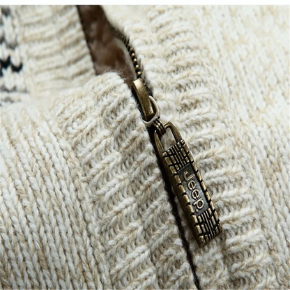 Warm Nordic Pattern Men's Zip Up Sweater Jacket