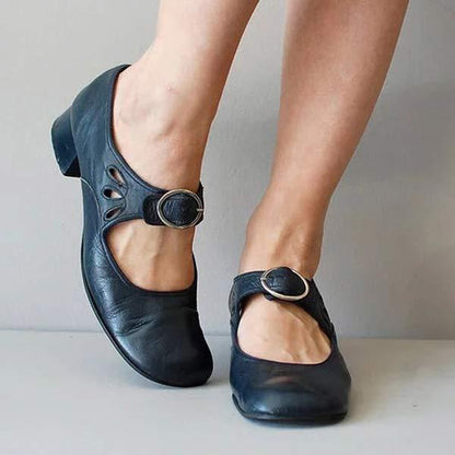 Genuine Leather Buckle Sandals
