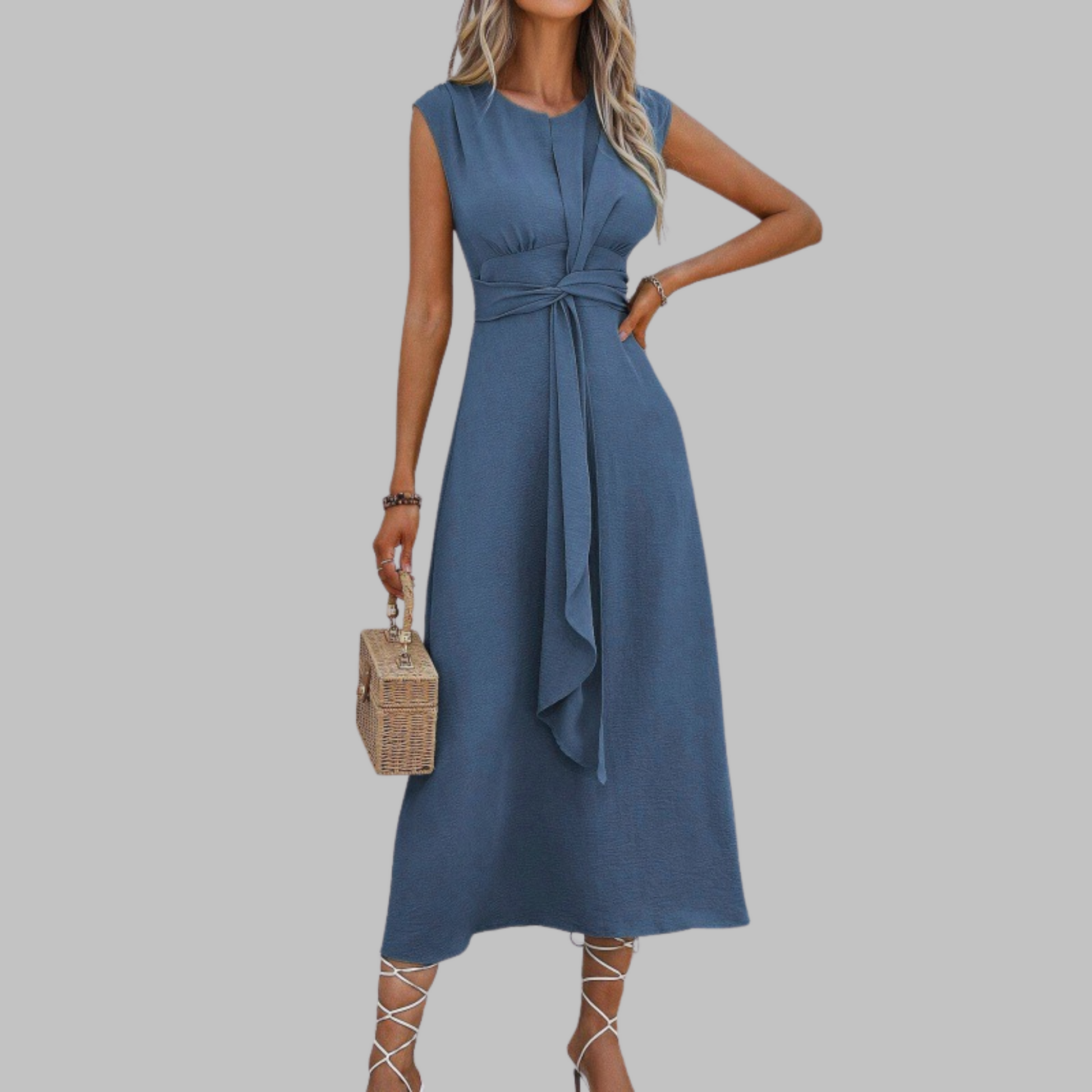 Chic Strapless Round Neck Maxi Dress - OutfitLondon