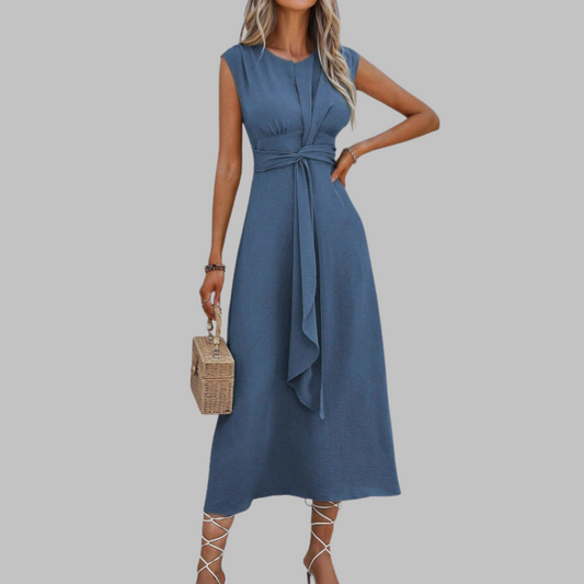 Chic Strapless Round Neck Maxi Dress - OutfitLondon