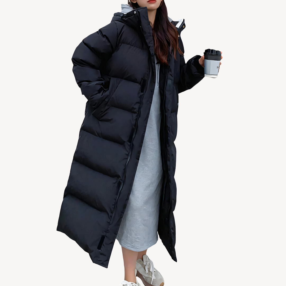 Warm Down Jacket with Hood for Ladies