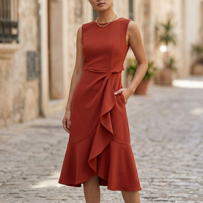 Casual Summer Ruffle Midi Dress for Women