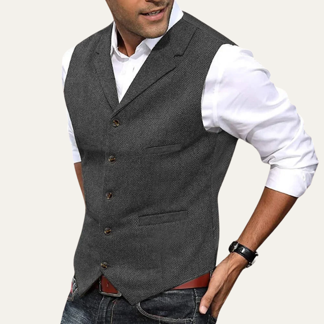 Slim Fit Textured Vest for Men