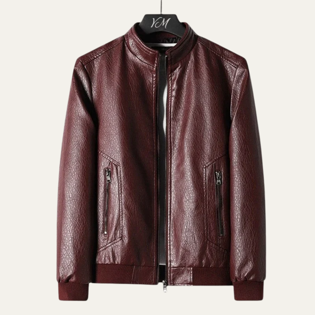 Men's Slim Fit Faux Leather Jacket