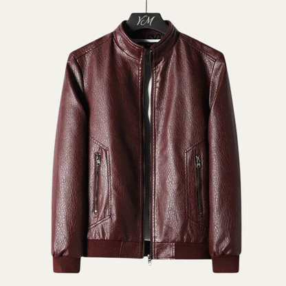 Men's Slim Fit Faux Leather Jacket
