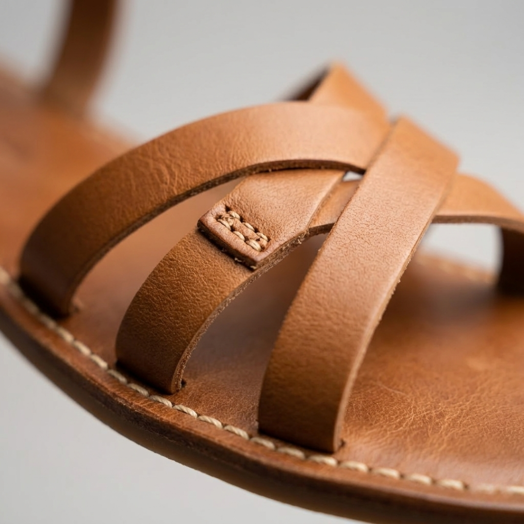 Comfortable Strappy Sandals Leather Summer Footwear