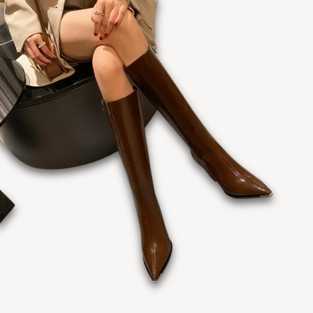 Women's Classic High Heel Leather Boots