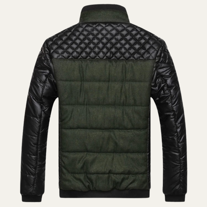 Classic Men's Padded Leather Biker Jacket