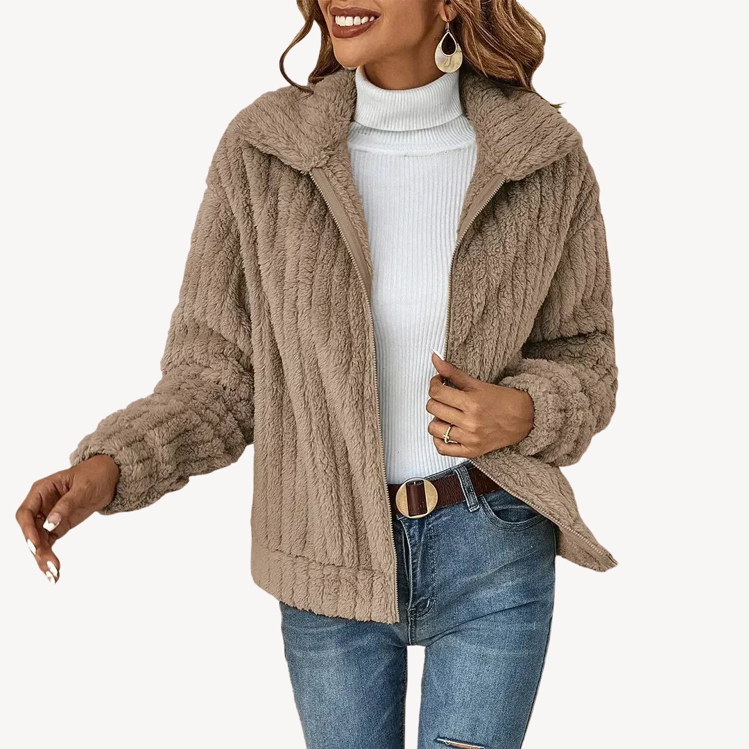 Soft Women's Fleece Zip Up Sweater - OutfitLondon