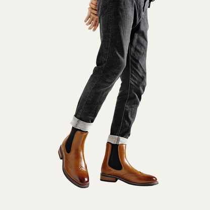 Stylish Men's Leather Ankle Chelsea Boots