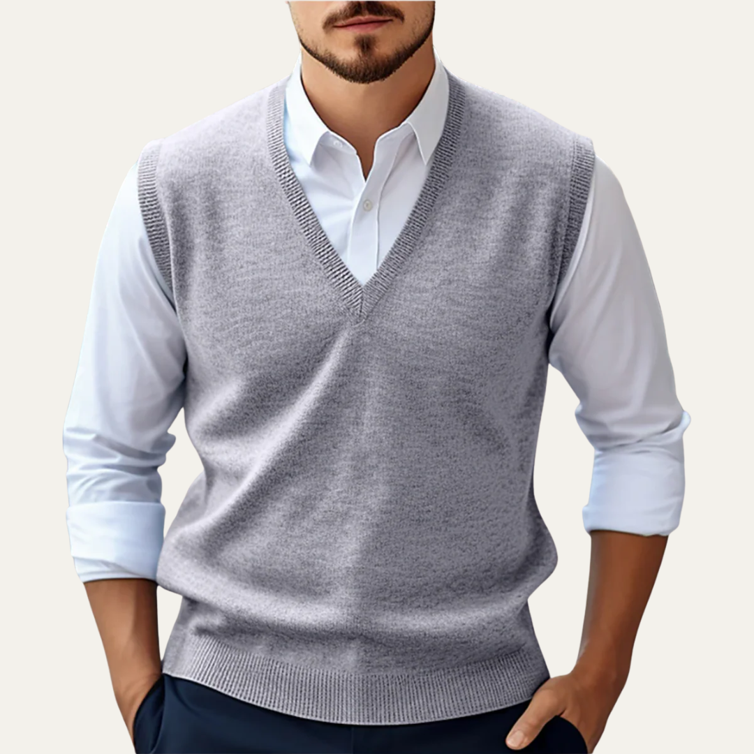 Men's Simple Crew Neck Knit Vest