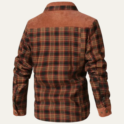 Warm Plaid Flannel Shirt Jacket for Men