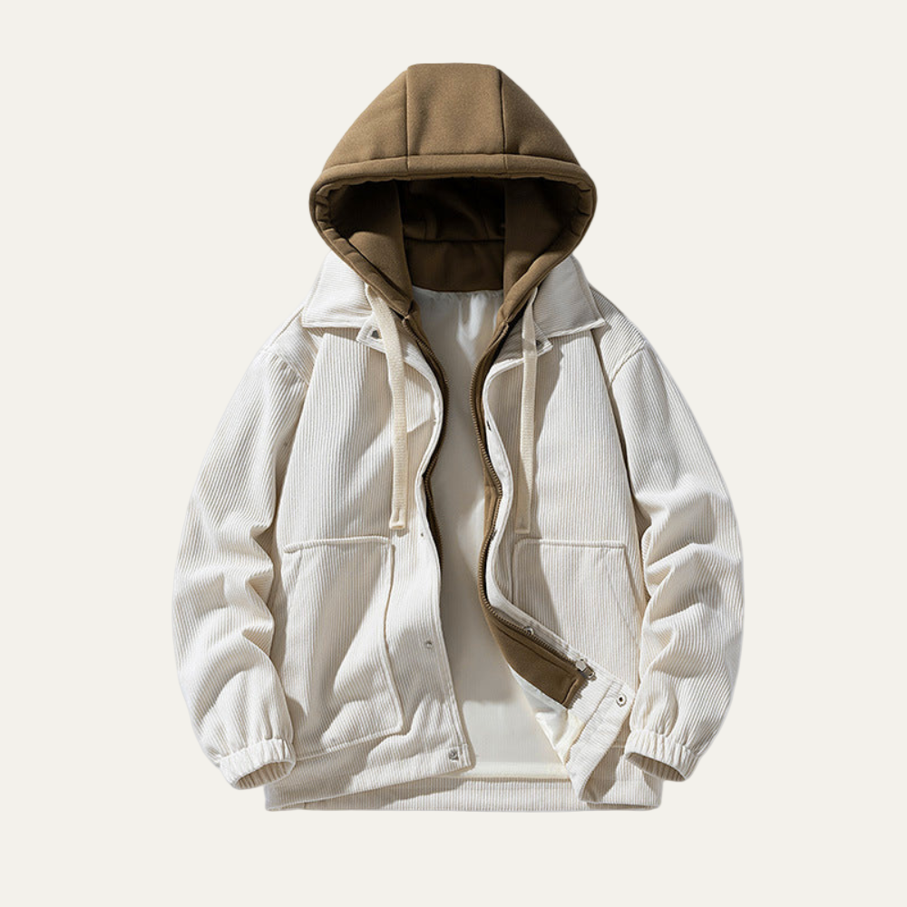 Rugged Cotton Hoodie Denim Jacket