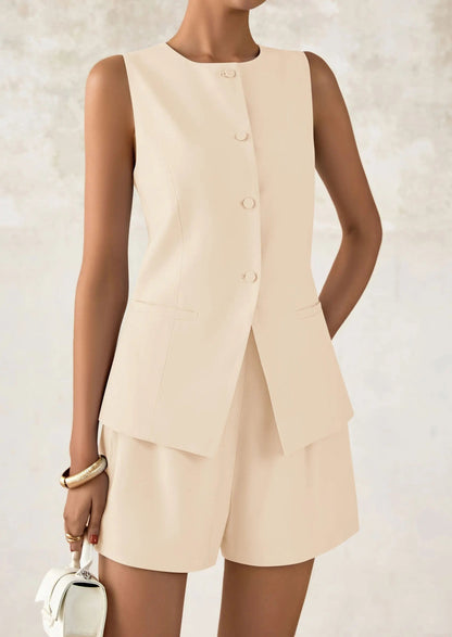 Relaxed Fit Office Two Piece Shorts Suits