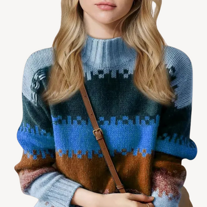 Vibrant Cable Knit Women's Sweater