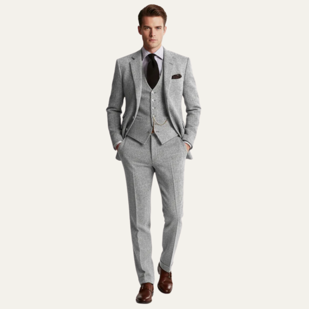 Classic Wool Three Piece Business Suit