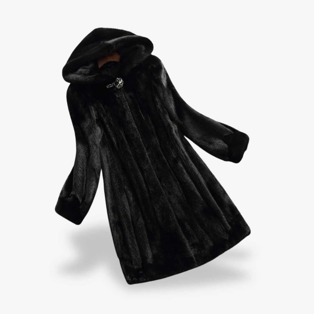 Ladies Warm Faux Fur Parka Coat Long Sleeve